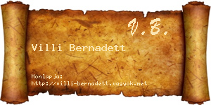 Villi Bernadett névjegykártya